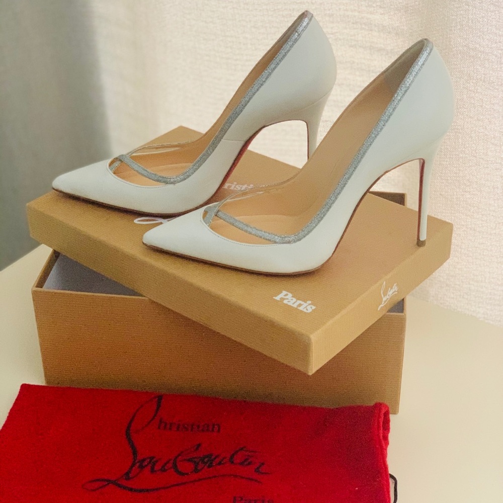 SOLD Christian Louboutins 37 100mm Princess KID - Picture 2 of 8